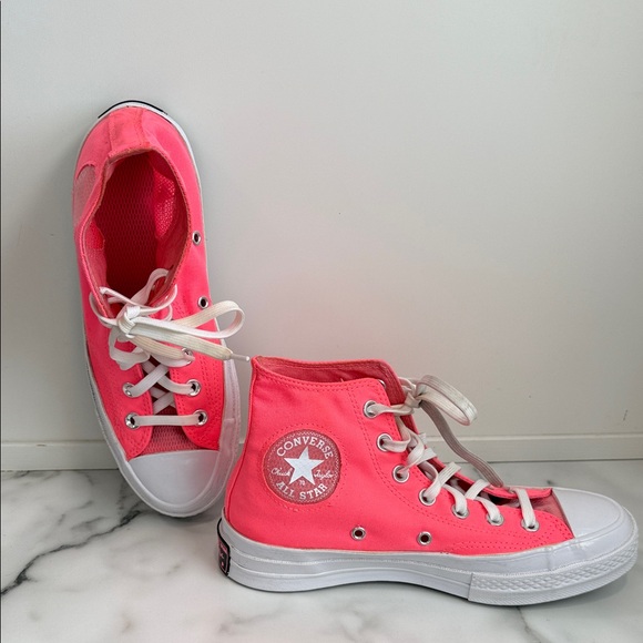 Converse Shoes - Converse Chuck 70 High top hot pink sneakers women’s size 7